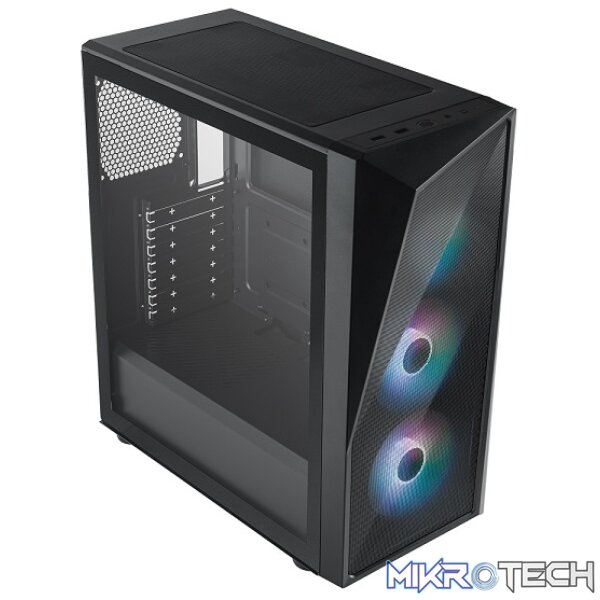 Cooler Master CMP520 ATX Tower Case With Built-in Elite Nex PN600W 230V Power Supply With Mesh Geode Front Panel And 3X 120mm ARGB Fans Plus 1X 120mm Black Fan Pre-Installed - Black Colour - Image 3