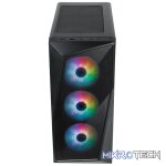 Cooler Master CMP520 ATX Tower Case With Built-in Elite Nex PN600W 230V Power Supply With Mesh Geode Front Panel And 3X 120mm ARGB Fans Plus 1X 120mm Black Fan Pre-Installed - Black Colour - Image 4