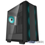DeepCool CC560BK-V2 ATX Mid-Tower Case With 4X Pre-Installed 120mm LED Fans And Full-Sized Tempered Glass Side-Panel And Well-Ventilated Front Panel Design - Black Colour