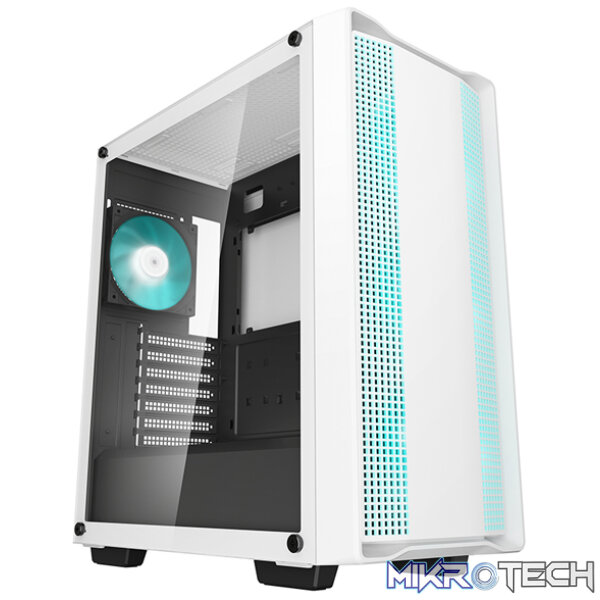 Product DeepCool CC560WH-V2 ATX Mid-Tower Case With 4X Pre-Installed 120mm LED Fans And Full-Sized Tempered Glass Side-Panel And Well-Ventilated Front Panel Design - White Colour - Image 1