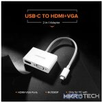 UGreen 30843 USB-C Male to HDMI (W/Aud) & VGA (W/O Aud) Female Adapter with Solid Nickle-Plated Connecor and Supports Resolution up to 1080P@60Hz - White Colour - Image 3