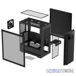 DeepCool CH510 Mesh Digital ATX Mid-Tower Case With Built-In Digital Display, 1X 120mm (Rear) Fan Pre-Installed And 1X USB-C Connection And Tempered Glass Side Panel - Black Colour - Image 4