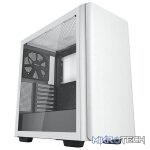 DeepCool CK500 E-ATX Mid-Tower Case With 2X Pre-Installed 140mm Performance Front+Rear Fans And Full-Sized Tempered Glass Side Panel - White Colour