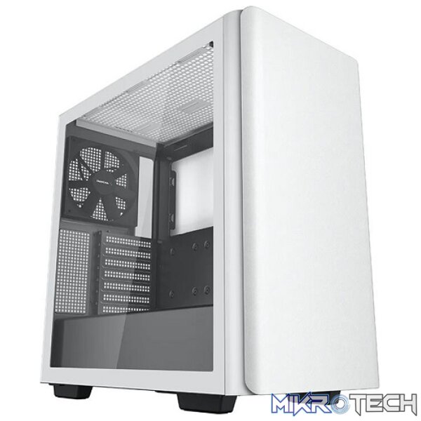 Product DeepCool CK500 E-ATX Mid-Tower Case With 2X Pre-Installed 140mm Performance Front+Rear Fans And Full-Sized Tempered Glass Side Panel - White Colour - Image 1