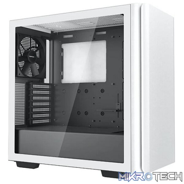 DeepCool CK500 E-ATX Mid-Tower Case With 2X Pre-Installed 140mm Performance Front+Rear Fans And Full-Sized Tempered Glass Side Panel - White Colour - Image 2