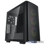 DeepCool CK560 E-ATX Mid-Tower Case With 3X 120mm ARGB Front Fans, 1X 140mm Rear Fan And Full-Sized Tempered Glass Panel - Black Colour