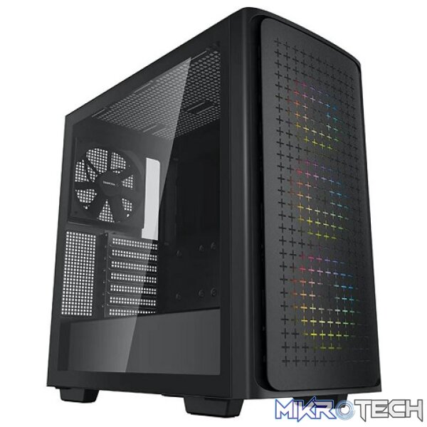 Product DeepCool CK560 E-ATX Mid-Tower Case With 3X 120mm ARGB Front Fans, 1X 140mm Rear Fan And Full-Sized Tempered Glass Panel - Black Colour - Image 1
