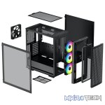 DeepCool CK560 E-ATX Mid-Tower Case With 3X 120mm ARGB Front Fans, 1X 140mm Rear Fan And Full-Sized Tempered Glass Panel - Black Colour - Image 3