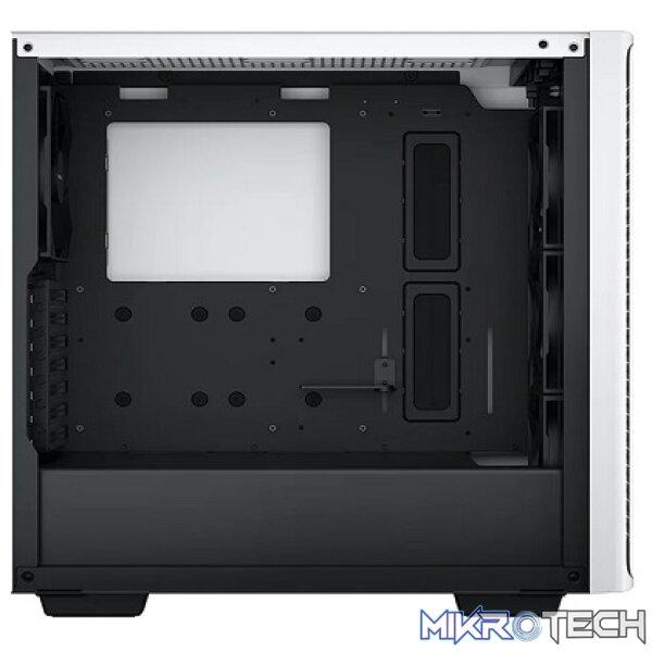 DeepCool CK560 E-ATX Mid-Tower Case With 3X 120mm ARGB Front Fans + 1X 140mm Rear Fan & Full-sized Tempered Glass Panel - White Colour - Image 3