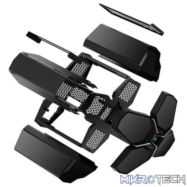 DeepCool QUADSTELLAR Infinity 4-Chambered E-ATX Case With Tempered Glass Side Panels For Each Chambers and 1X USB-C Connection - Black Colour - Image 4