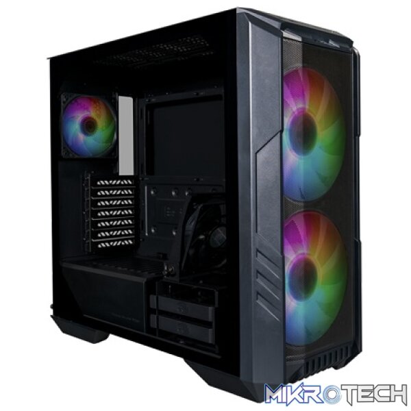 Product Cooler Master HAF 500 ATX Mid-Tower Gaming Chassis WIth Tempered Glass Side Panel And Dual 200mm ARGB Front Fans - Black Colour - Image 1