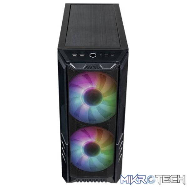 Cooler Master HAF 500 ATX Mid-Tower Gaming Chassis WIth Tempered Glass Side Panel And Dual 200mm ARGB Front Fans - Black Colour - Image 3