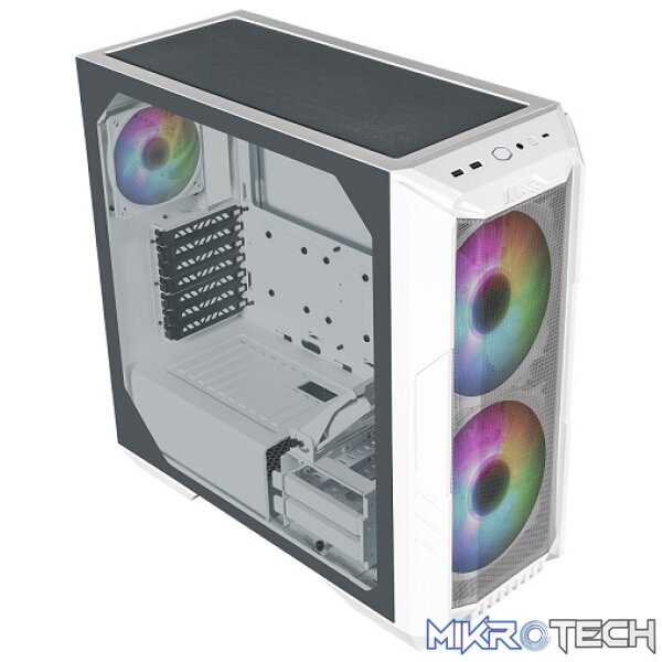 Product Cooler Master HAF 500 ATX Mid-Tower Gaming Chassis With Tempered Glass Side Panel And Dual 200mm ARGB Front Fans - White Colour - Image 1