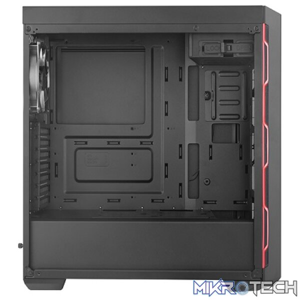 Cooler Master MasterBox MB600L ATX Case With Optical Drive, Red Trim And Edge-to-Edge Transparent Acrylic Side Panel - Black Colour - Image 3