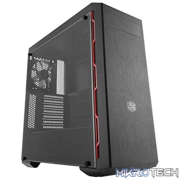 Cooler Master MasterBox MB600L ATX Case With Optical Drive, Red Trim And Edge-to-Edge Transparent Acrylic Side Panel - Black Colour - Image 4
