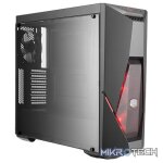 Cooler Master MasterBox K500L ATX Mid-Tower With Side Panel And LED Strip in Front Of Case And Two Red LED Fans Pre-Installed - Black Colour