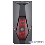 Cooler Master MasterBox K500L ATX Mid-Tower With Side Panel And LED Strip in Front Of Case And Two Red LED Fans Pre-Installed - Black Colour - Image 2