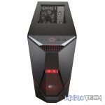 Cooler Master MasterBox K500L ATX Mid-Tower With Side Panel And LED Strip in Front Of Case And Two Red LED Fans Pre-Installed - Black Colour - Image 4