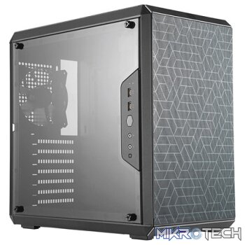 Cooler Master MasterBox Q500L ATX Mid-Tower Case With Transparent Side Panel And 1X 120mm Fan Pre-Installed - Black Colour