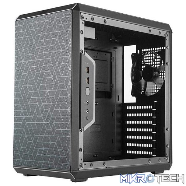 Cooler Master MasterBox Q500L ATX Mid-Tower Case With Transparent Side Panel And 1X 120mm Fan Pre-Installed - Black Colour - Image 4