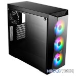 Cooler Master MasterBox Lite 5 ARGB ATX Case With Tinted DarkMirror Front Panel And Three ARGB Fans Pre-Installed - Black Colour