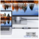 UGreen 70444 USB-C Male to HDMI 2.0 Female Adapter with Nickle-Plated Connector & Support 4K@60Hz Resolution & Without Power Delivery - Grey Colour - Image 2