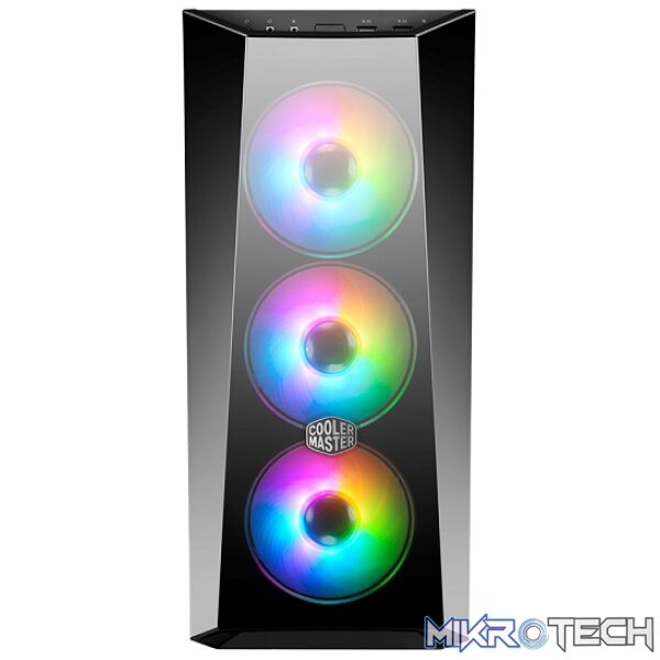 Cooler Master MasterBox Lite 5 ARGB ATX Case With Tinted DarkMirror Front Panel And Three ARGB Fans Pre-Installed - Black Colour - Image 3
