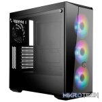 Cooler Master MasterBox Lite 5 ARGB ATX Case With Tinted DarkMirror Front Panel And Three ARGB Fans Pre-Installed - Black Colour - Image 4