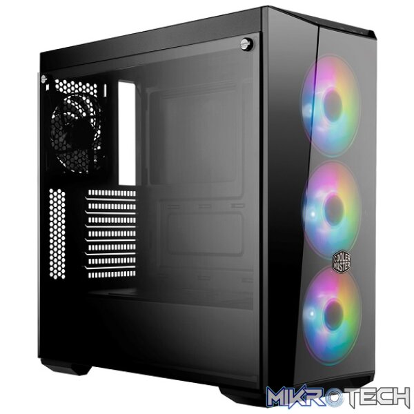 Cooler Master MasterBox Lite 5 ARGB ATX Case With Tinted DarkMirror Front Panel And Three ARGB Fans Pre-Installed - Black Colour - Image 4