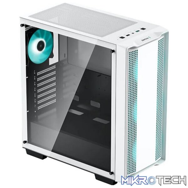 Product DeepCool CC560WH ATX Mid-Tower Case With 4X Pre-Installed 120mm LED Fans And Full-Sized Tempered Glass Side-Panel And Well-Ventilated Front Panel Design - White Colour - Image 1