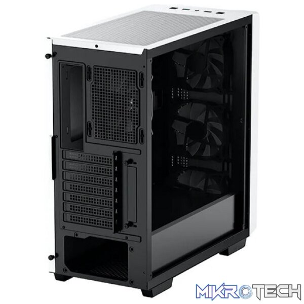 DeepCool CC560WH ATX Mid-Tower Case With 4X Pre-Installed 120mm LED Fans And Full-Sized Tempered Glass Side-Panel And Well-Ventilated Front Panel Design - White Colour - Image 3