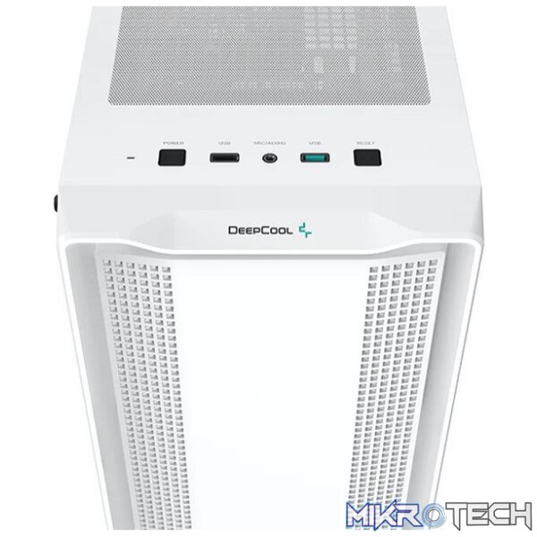 DeepCool CC560WH ATX Mid-Tower Case With 4X Pre-Installed 120mm LED Fans And Full-Sized Tempered Glass Side-Panel And Well-Ventilated Front Panel Design - White Colour - Image 4