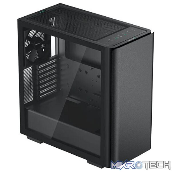 DeepCool CK500 E-ATX Mid-Tower Case With 2X Pre-Installed 140mm Performance Front+Rear Fans & Full-Sized Tempered Glass Side Panel - Black Colour - Image 2