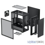 DeepCool CK500 E-ATX Mid-Tower Case With 2X Pre-Installed 140mm Performance Front+Rear Fans & Full-Sized Tempered Glass Side Panel - Black Colour - Image 4