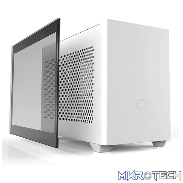 Product Cooler Master MasterBox NR200P Mini-ITX Case With Tempered Glass Side And Two 120mm Sickleflow Fans Pre-Installed - White Colour - Image 1