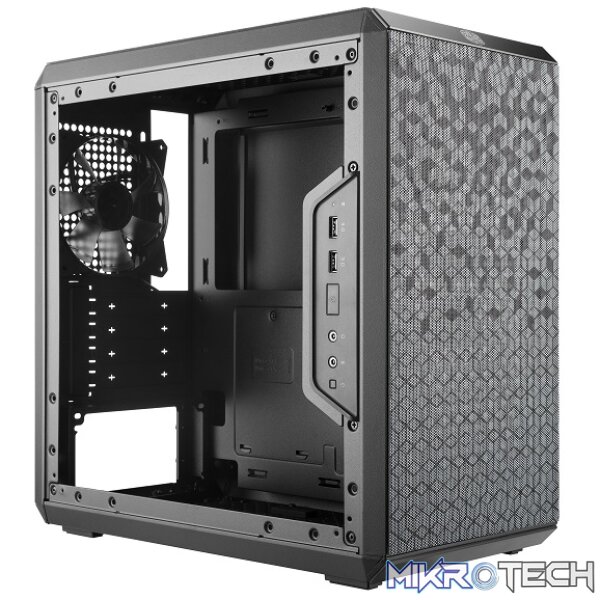 Cooler Master MasterBox Q300L Micro-ATX Case With Tempered Glass Side Panel And 1X 120mm Fan Pre-Installed - Black Colour - Image 2