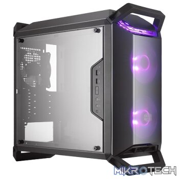 Cooler Master MasterBox Q300P Micr-ATX Case With Tempered Glass Side Panel And 2X 120mm RGB LED And 1X 120mm Black Non-LED Fans Pre-Installed - Black Colour
