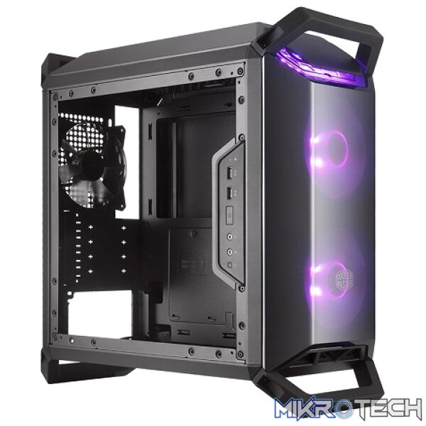 Cooler Master MasterBox Q300P Micr-ATX Case With Tempered Glass Side Panel And 2X 120mm RGB LED And 1X 120mm Black Non-LED Fans Pre-Installed - Black Colour - Image 4