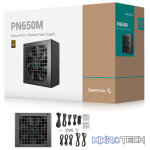 DeepCool PN650M 650W 80+ Gold And Cybenetics Gold Certified ATX 12V V3.1 Full Modular Power Supply With 120mm FDB Fan, Full Bridge SRC LLC+DC-to-DC Conversion & Active PFC Design - Black Colour - Image 5