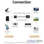 UGreen 50945 VGA Male To HDMI Female Adapter With 3.5mm Audio And USB-C Female Power Port And Support Resolution Up To 1080P@60Hz - Black Colour - Image 3