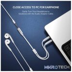 UGreen 10790 3.5mm Audio Female To 2X 3.5mm Audio & Microphone Male Splitter 0.25m Cable With Gold-Plated Connectors - White Colour - Image 3