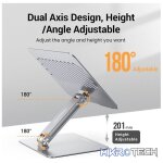 UGreen 40291 Adjustable/ Foldable Premium Aluminium Alloy Notebook Stand With 180° Adjustable Viewing Angle And Easy Height Adjustment And Supports Upto 17.3" Size And 5KG Max. Weight - Silver Colour - Image 3