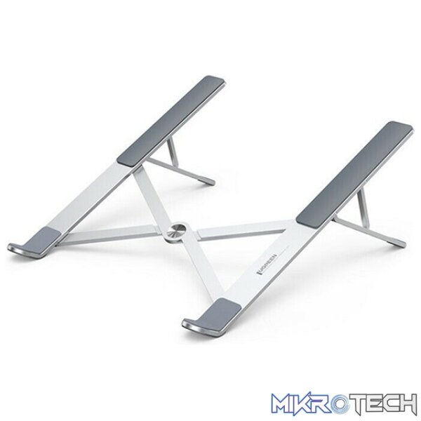 Product UGreen 40289 Compact Foldable Aluminium Laptop Riser With Five Adjustable Angles And Support upto 17" Size - Aluminium Silver Colour - Image 1