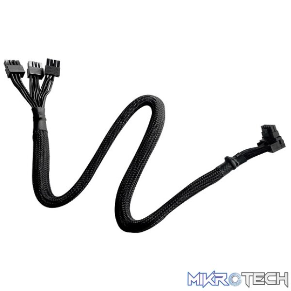Cooler Master ATX3.0 12VHPWR 650MM PCI-E 5.0 Adapter Cable With Highly Flexible 90-Degree Cable And Supports 3X 8-Pin Connectors - Black Colour - Image 2