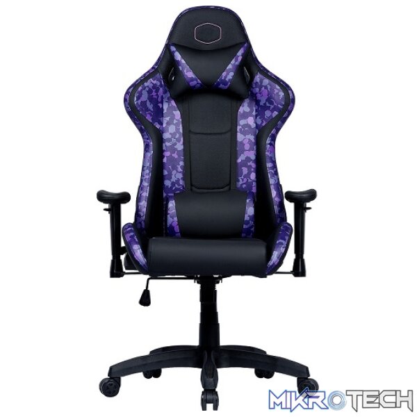 Product Cooler Master caliber R1S Premium CM Camo Gaming Chair With Adjustable Head/Pillow Support And 180° Tilt And Weight Recommended Between 40kg to 90kg - Black/Purple CM Camo Colour - Image 1