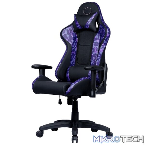 Cooler Master caliber R1S Premium CM Camo Gaming Chair With Adjustable Head/Pillow Support And 180° Tilt And Weight Recommended Between 40kg to 90kg - Black/Purple CM Camo Colour - Image 2