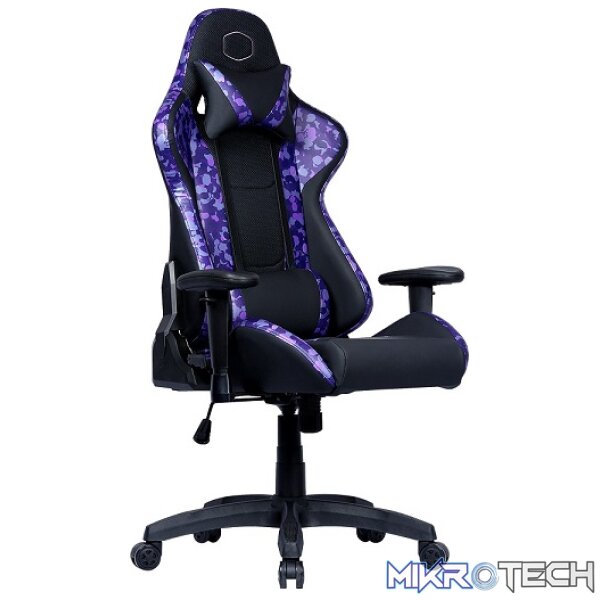 Cooler Master caliber R1S Premium CM Camo Gaming Chair With Adjustable Head/Pillow Support And 180° Tilt And Weight Recommended Between 40kg to 90kg - Black/Purple CM Camo Colour - Image 3