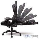 Cooler Master Caliber R2 Racing Gaming Chair With Omni-Directional Elevation/Rotation Adjustments And Ergonomic Headset And Lumbar Pillow Support And Weight Recommended Between 45kg to 100kg - Black/Grey Colour - Image 3