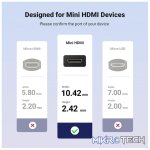 UGreen 20137 Mini HDMI Male to HDMI Female V2.0 Adapter with Gold-Plated Connectors and Support Resolution up to 4K@60Hz - Black Colour - Image 2