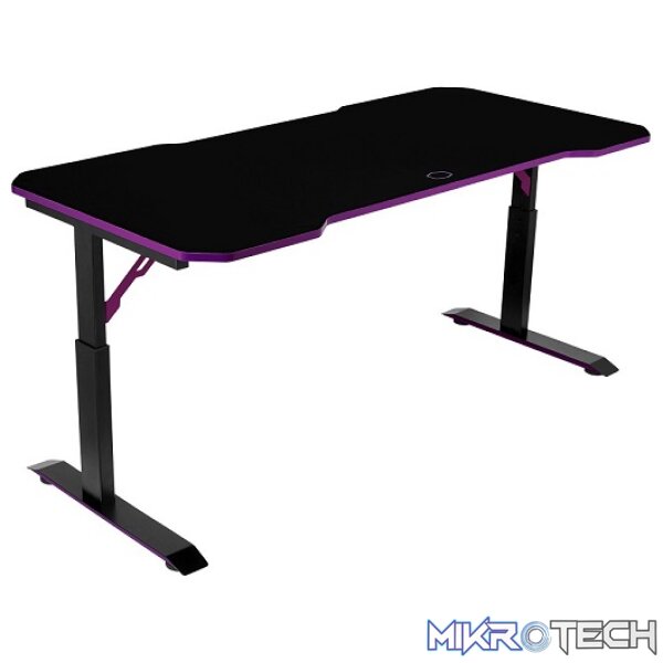 Product Cooler Master GD160 160CM 3-Level Height Adjustable Ergonomic Gaming Desk With Full-size Surfaced Mousepad* And Cable Management Tray And Upto 100KG (MAX) - Black/ Purple Colour - Image 1